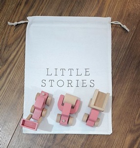 Little Stories-Set of 3 Pink Wooden Toy Construction Trucks_1