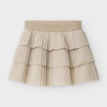 Mayoral Pleated Skirt With Ruffles Metallic Champagne_1