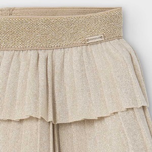 Mayoral Pleated Skirt With Ruffles Metallic Champagne_2