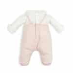 Laranjinha Pink Bow Dungarees with White Blouse