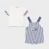 Striped dungaree and t-shirt set