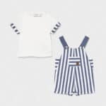 Striped dungaree and t-shirt set 1