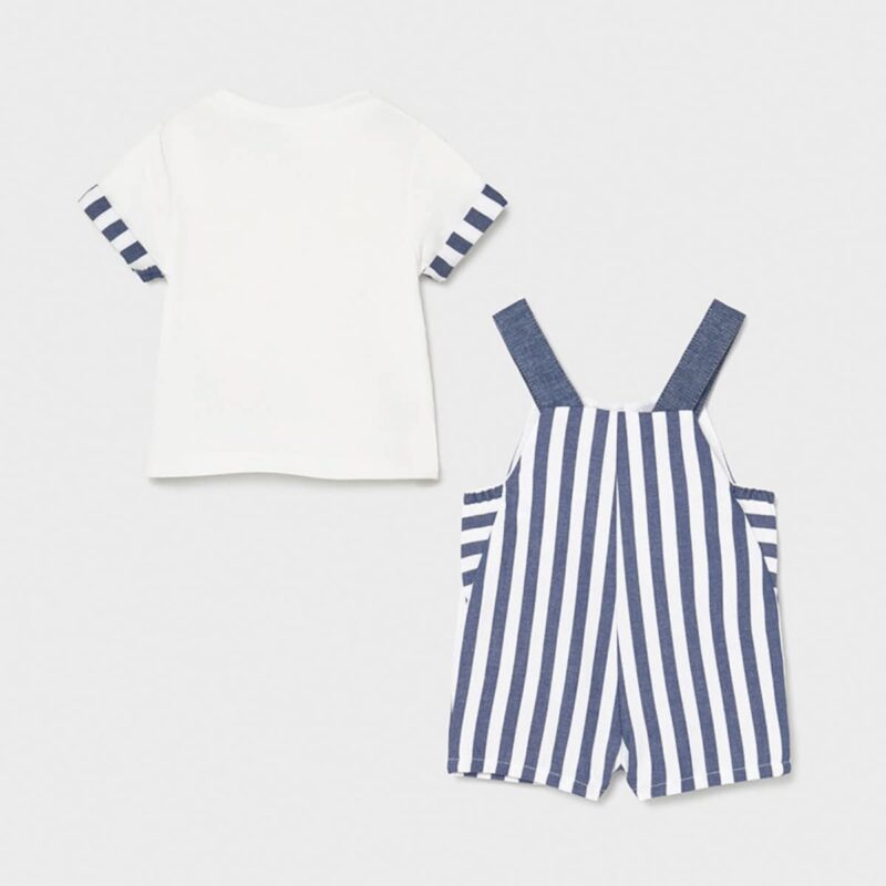 Striped dungaree and t-shirt set 2