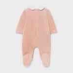 Knit bow sleepsuit Pink