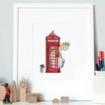 BRITISH RED TELEPHONE BOX PRINT FOR A KID’S ROOM