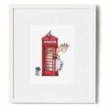 BRITISH RED TELEPHONE BOX PRINT FOR A KID'S ROOM
