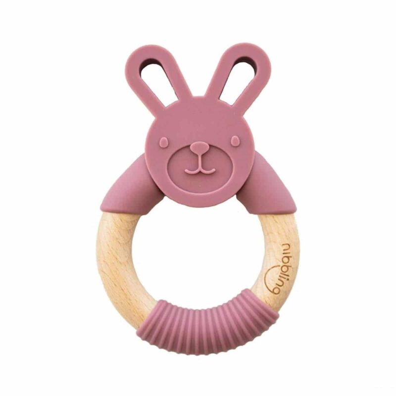 Chewy Bunny Teething Toy – Plum