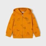 Patterned Zip hoodie Orange