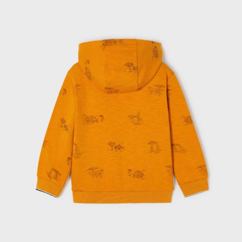 Patterned Zip hoodie Orange