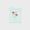T-shirt Colorful Flowers Aqua