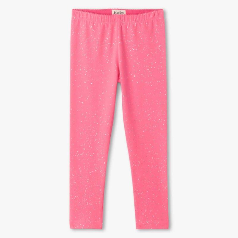 Girls Glitter Pink Leggings
