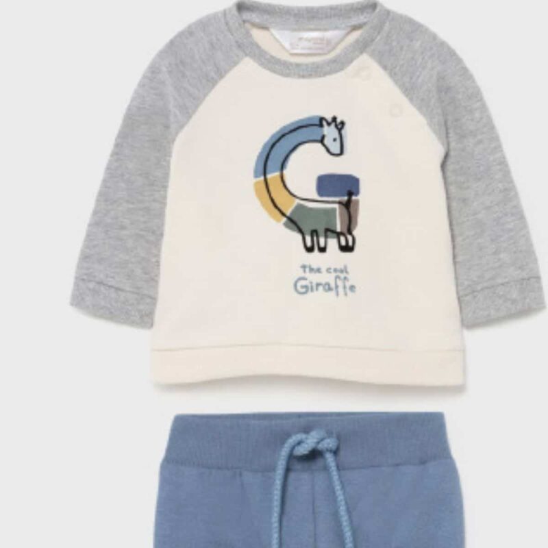 Blue Giraffe Knit Set