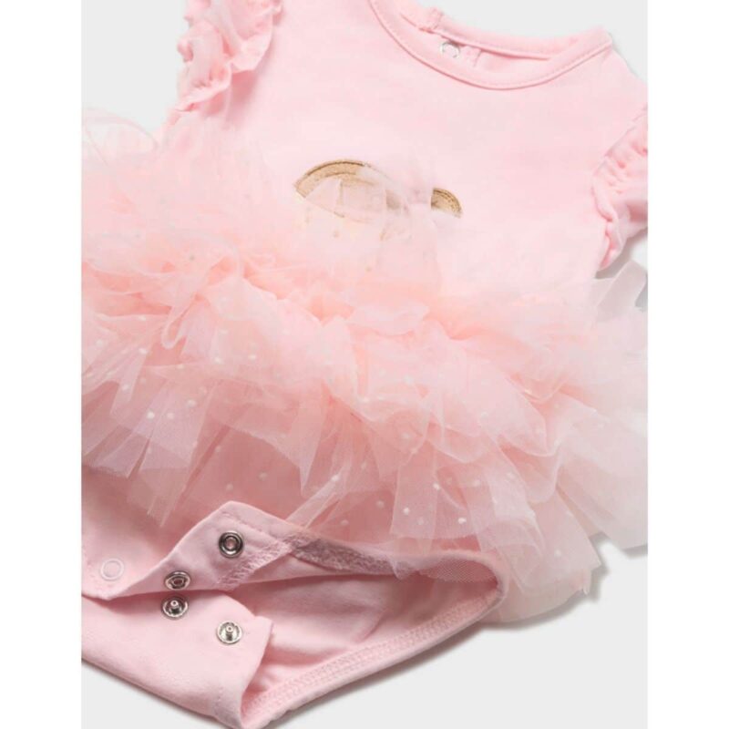 Baby Girls Pink Tulle Bodysuit Set - Image 3