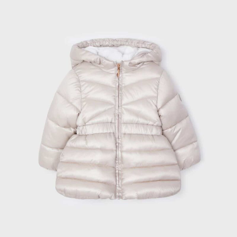 Girls Beige Puffer Coat