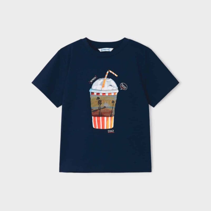 Boys Navy Blue Cotton Milkshake T-Shirt