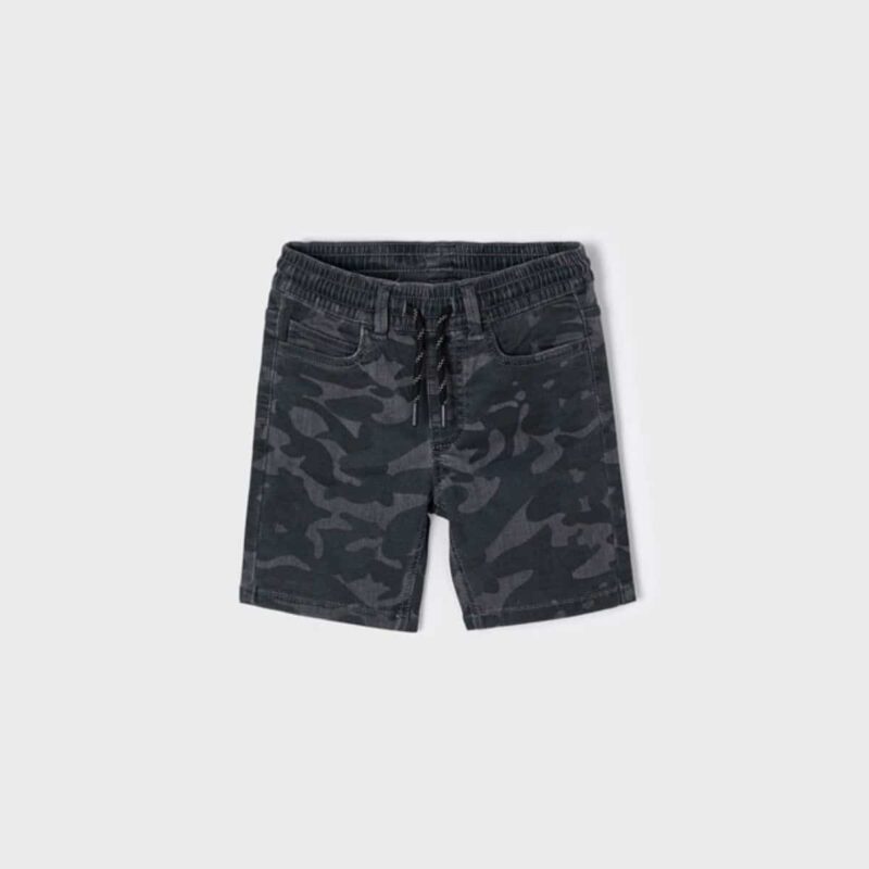 Boys Grey Camo Cotton Shorts