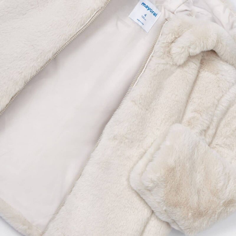 Girls Faux Fur Coat - Image 3