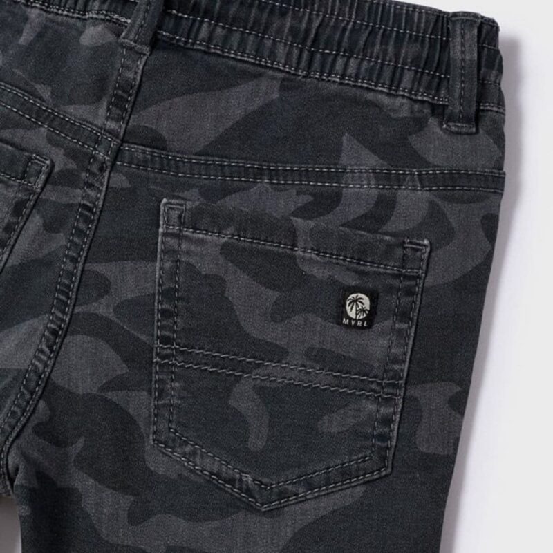 Boys Grey Camo Cotton Shorts - Image 3