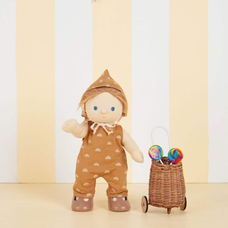 Dinkum Doll Cotton Rolo Romper Set Fawn