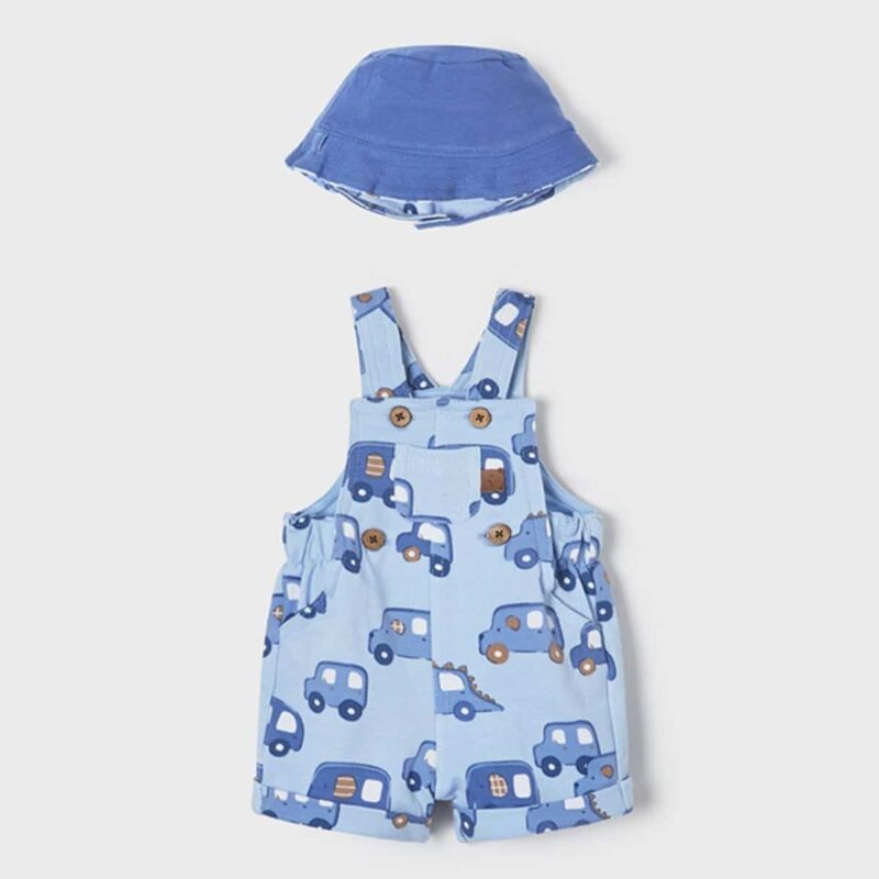Blue Cotton Dungaree Set
