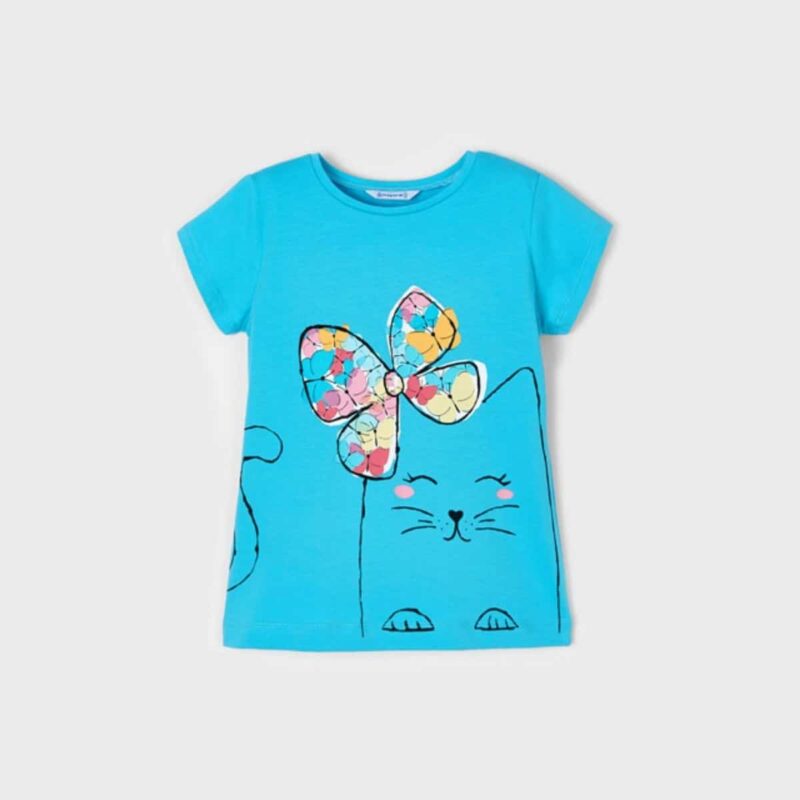 Blue Cat Butterfly T-Shirt