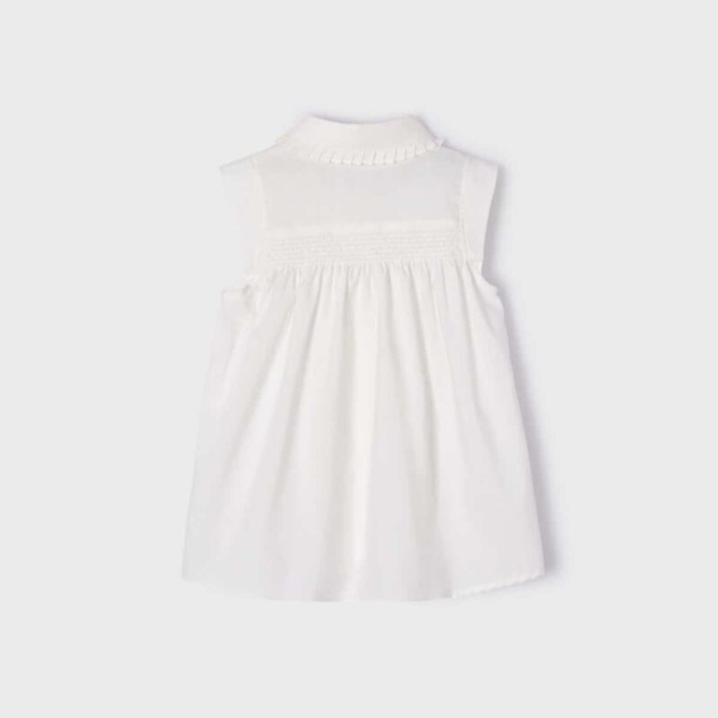 Girls Ivory Smocked Blouse - Image 2