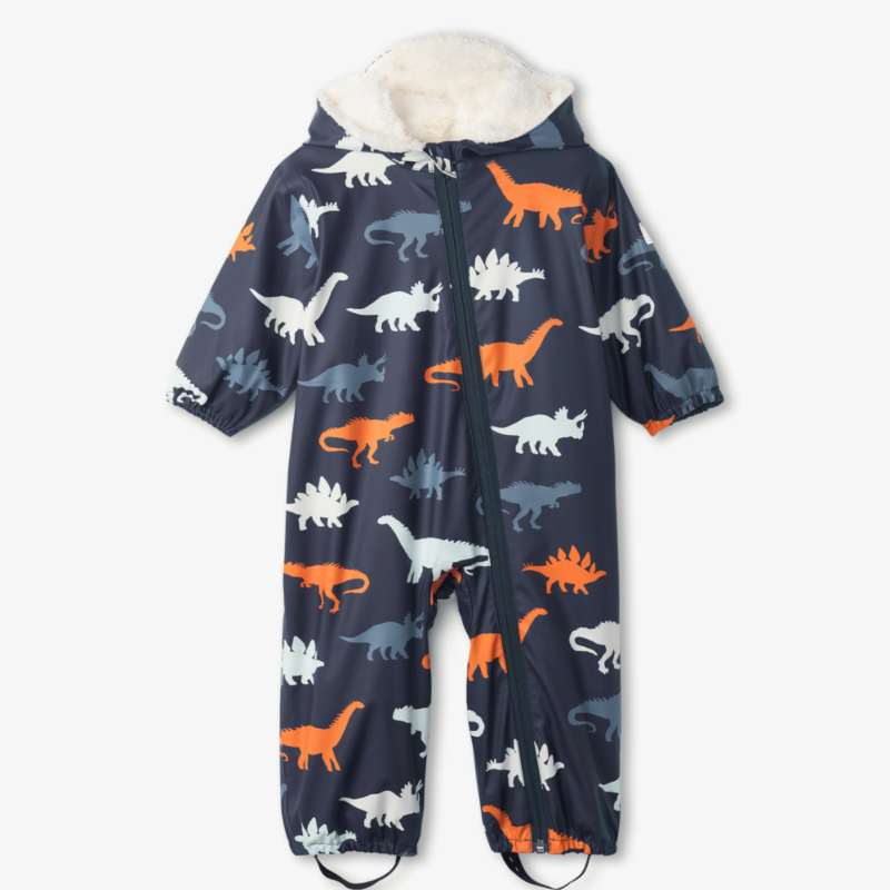 Boys Blue Dinosaur Rainsuit