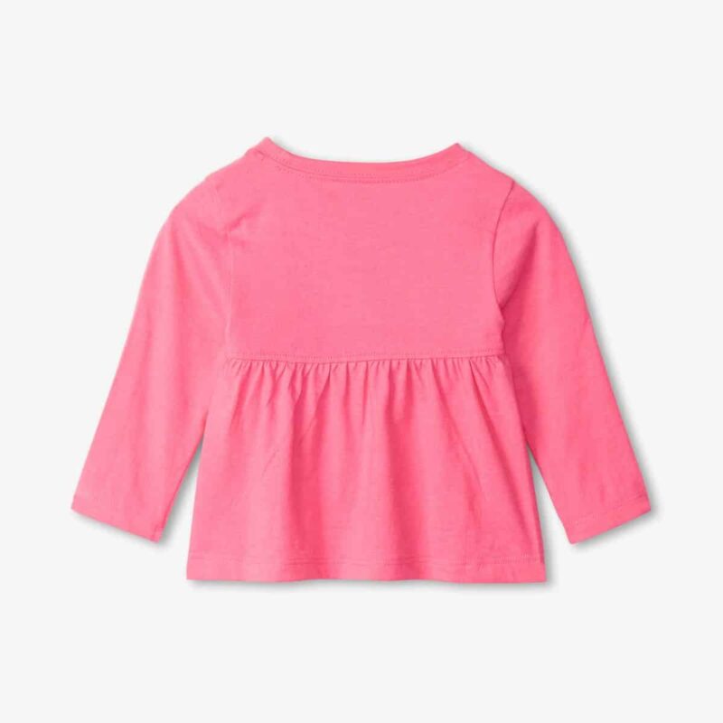 Girls Pink Cotton Rainbow Top - Image 2