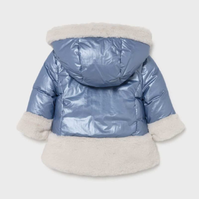 ECOFRIENDS Reversible Fur Coat Blue - Image 2