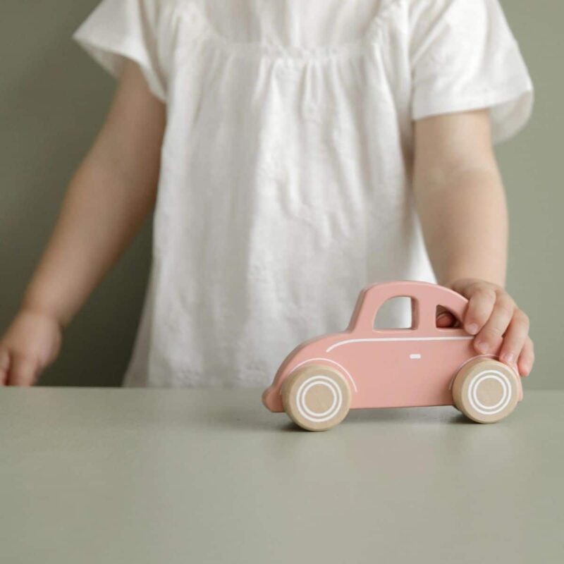 Wooden Toy Car Pink - Image 2