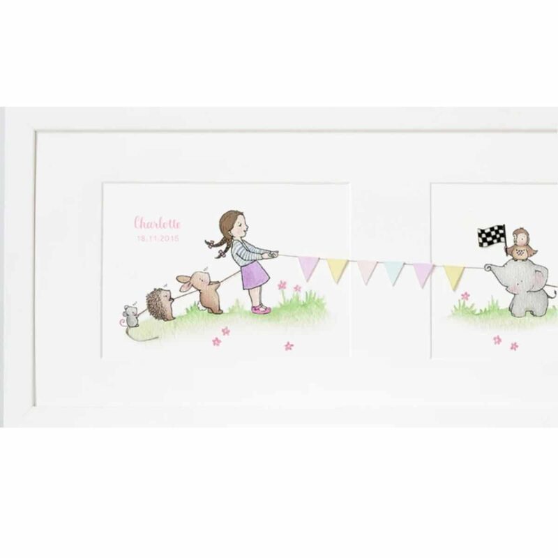 Girl's Classic Framed Tug Of War Game Long Picture - Image 2