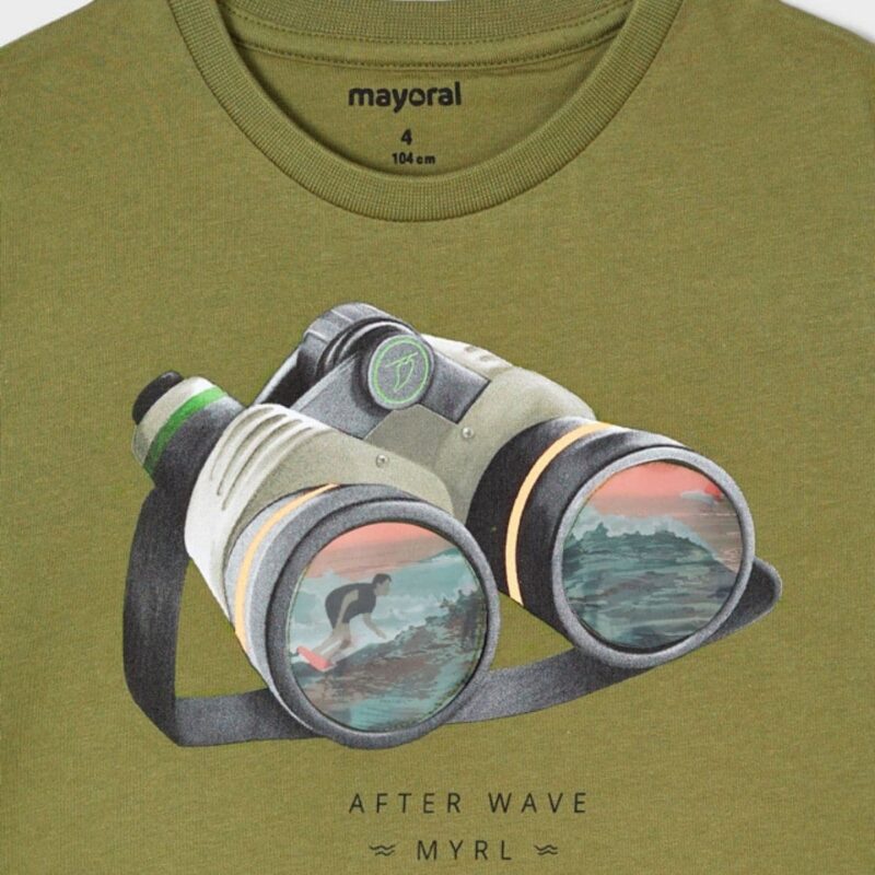 Boys Green Cotton Surf T-Shirt - Image 4