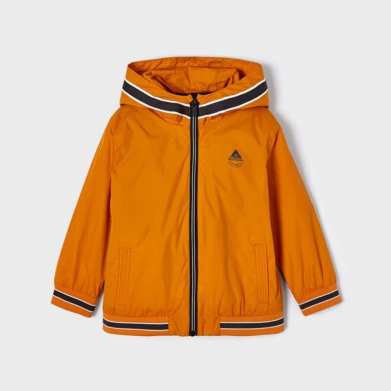 Boys Orange Hooded Jacket