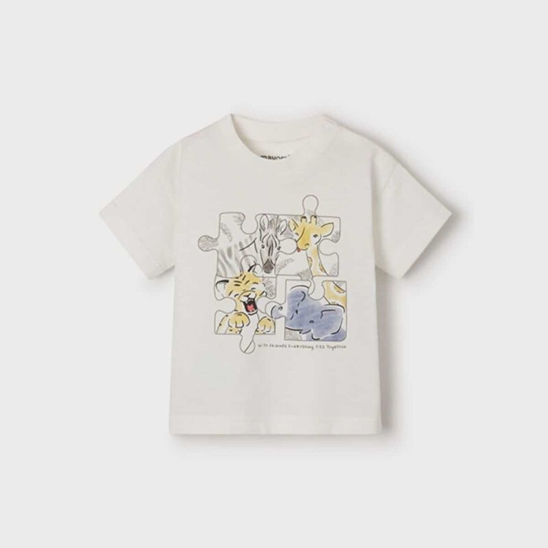 Boys Grey Cotton T-Shirt