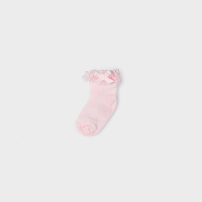 Baby Girls Socks With Ruffle Pink