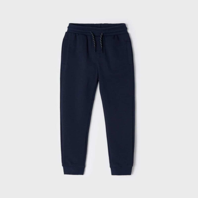 Boys Navy Blue Cotton Joggers