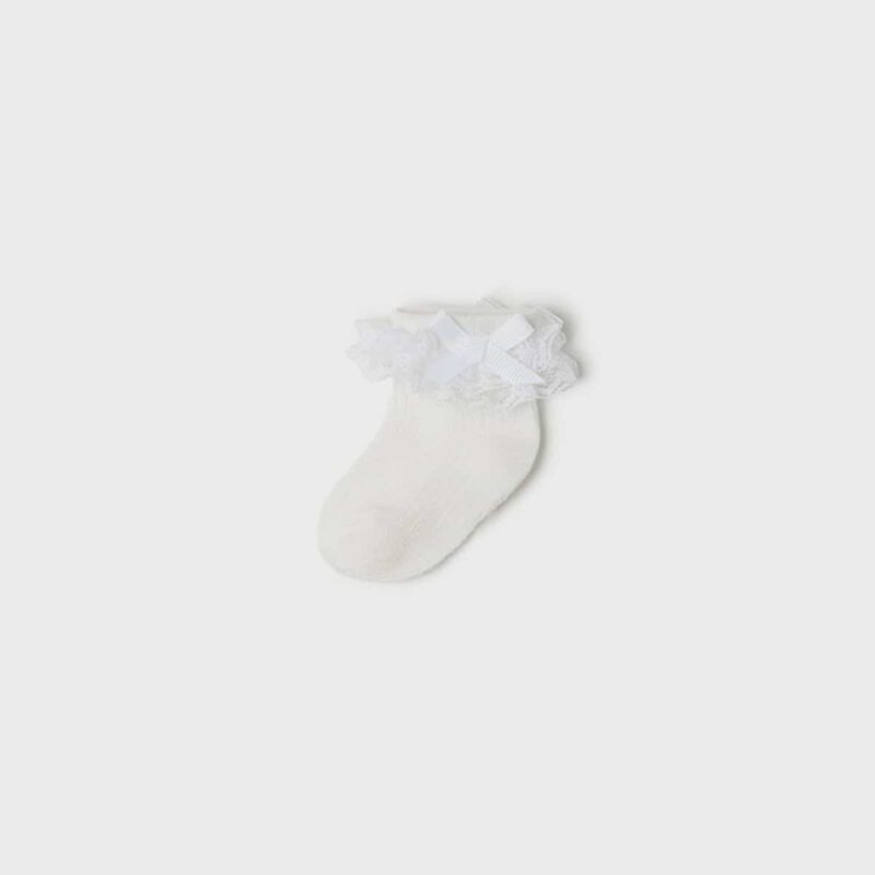 Baby Girls Socks With Ruffle Off White