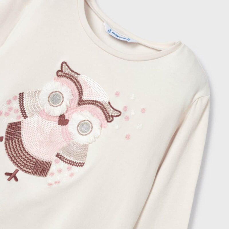 Girl embroidered cotton T-shirt - Image 3