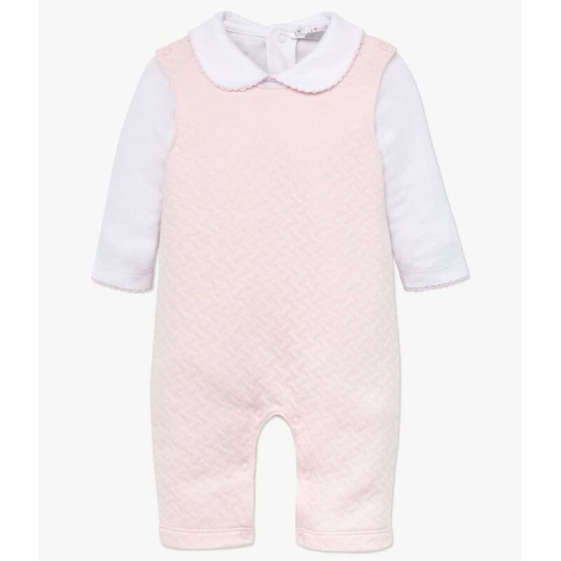 Classic Jacquards Pink Dungaree Set