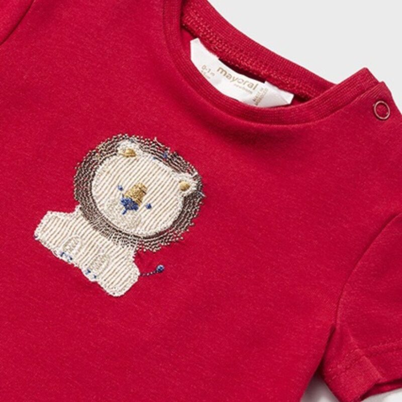 Baby Boys Red & Blue Cotton Shorts Set - Image 3