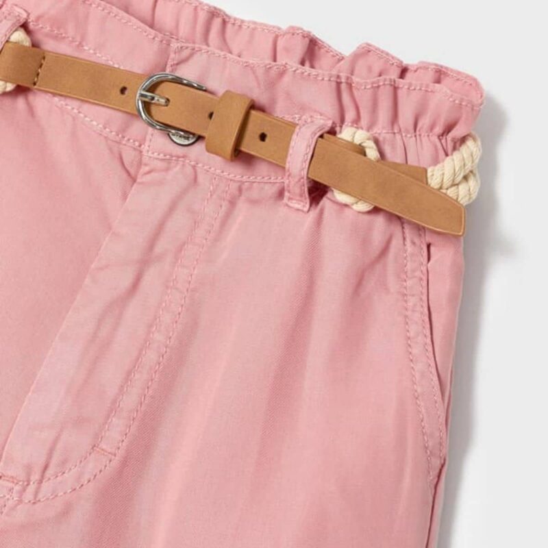 Girls Pink Cargo Trousers - Image 3