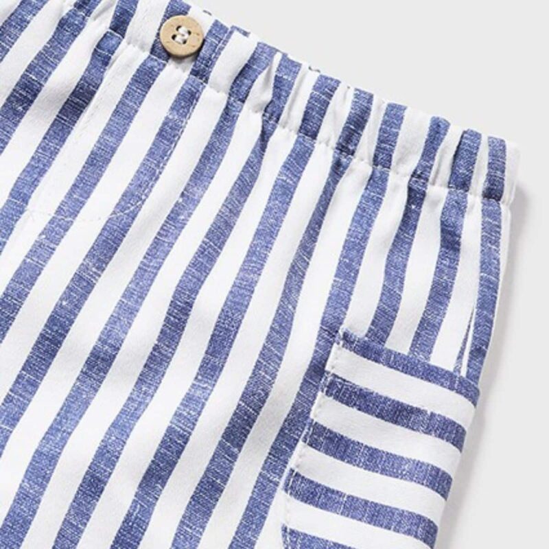 Baby Boys Red & Blue Cotton Shorts Set - Image 4