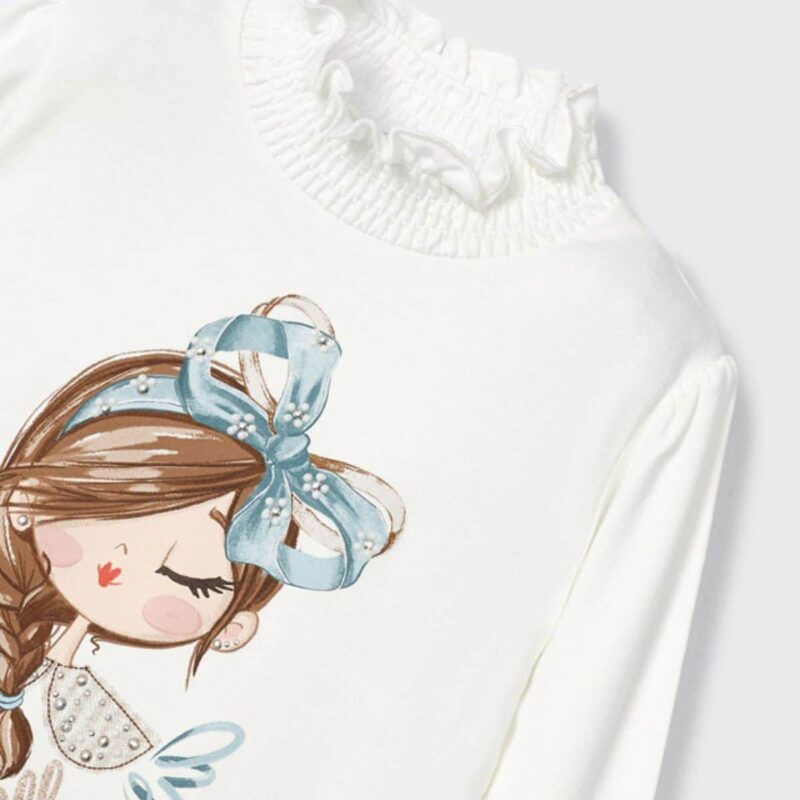 Girl Print Mock Neck T-shirt - Image 3