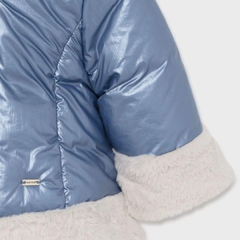 ECOFRIENDS Reversible Fur Coat Blue - Image 5