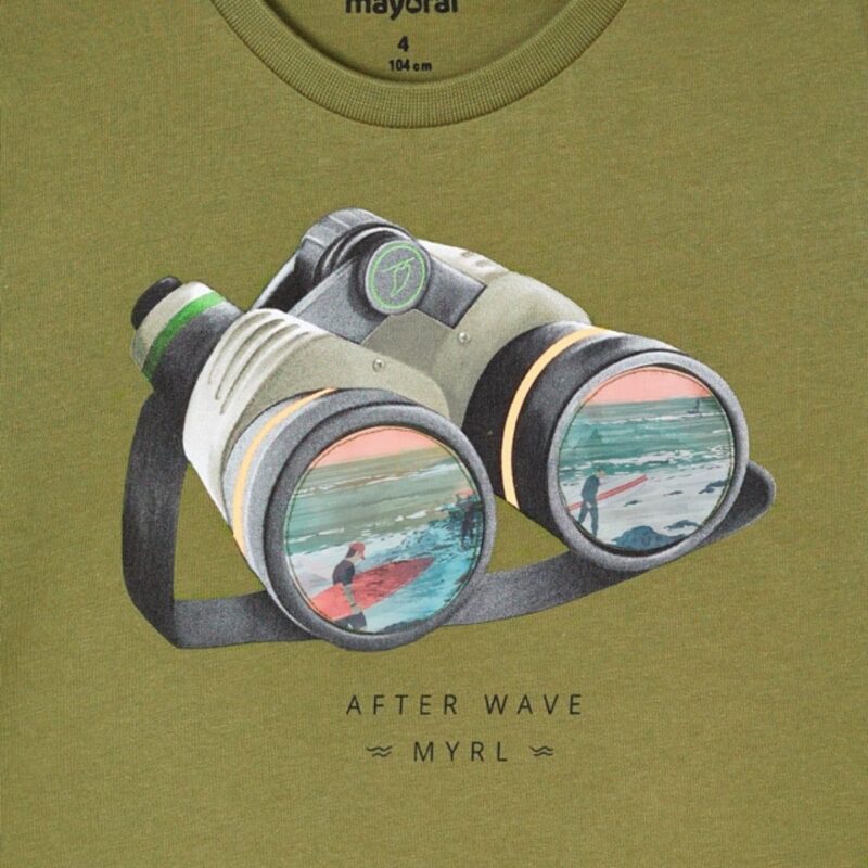 Boys Green Cotton Surf T-Shirt - Image 3