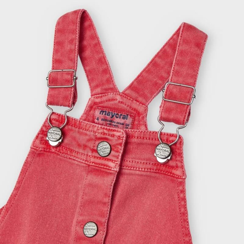 Girl Denim Red Skirt Dungarees - Image 3