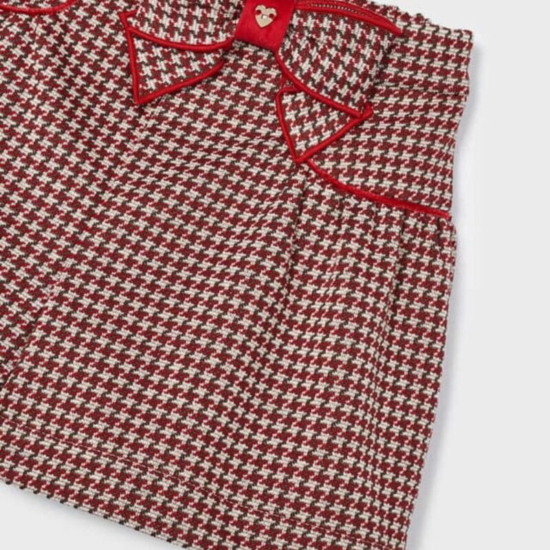Girl Jacquard Red Skirt - Image 3