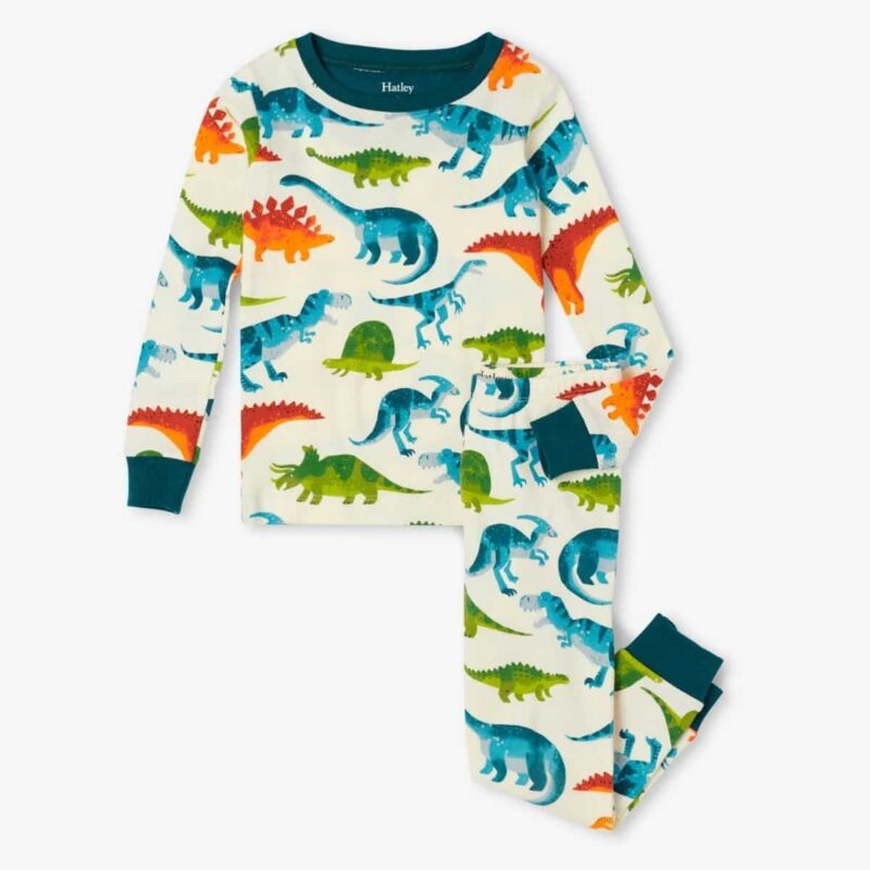 Boys Ivory Dinosaur Pyjamas