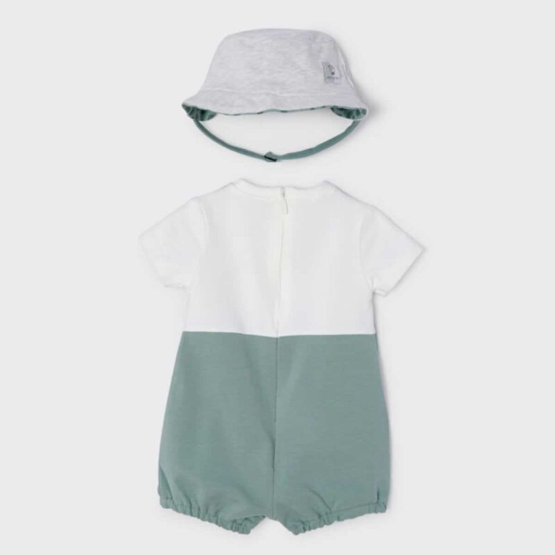 Green Cotton Baby Shortie Set - Image 2