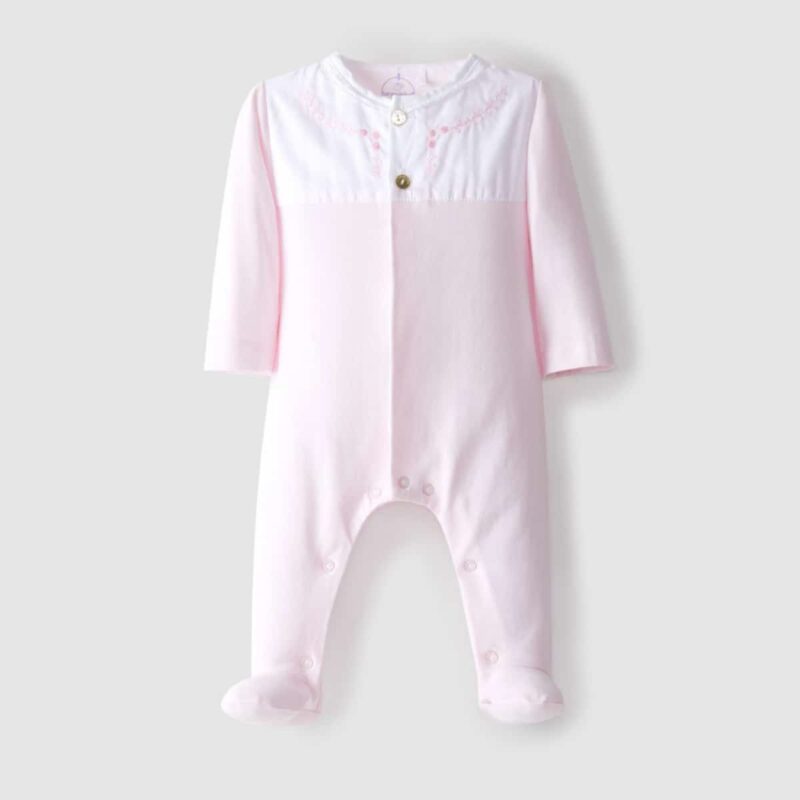 Embroidered Babygrow Round Neckline